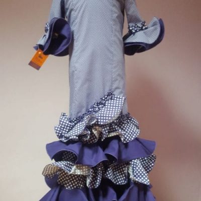 Traje de flamenca niña largo Margarita Morado