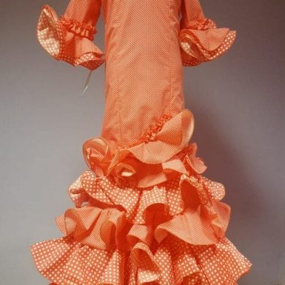 Traje de flamenca niña largo Margarita Coral