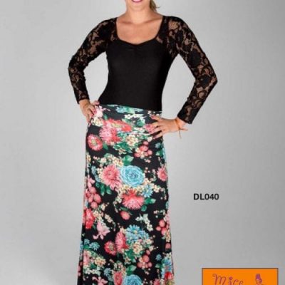 Falda ensayo Lycra 3 quillas estampada 2286