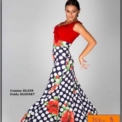 Falda ensayo Lycra 3 quillas estampada 2283