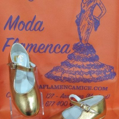 Zapato flamenca Oro.