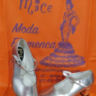 Zapato flamenca Plata.
