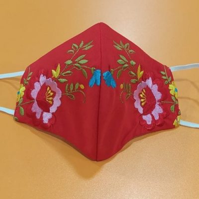 Mascarilla bordada mantón 2513 - rojo