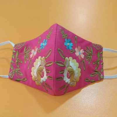 Mascarilla bordada mantón 2513