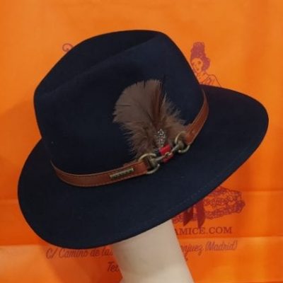 Sombrero paño de lana azul marino - 59