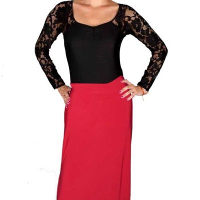 Falda ensayo Lycra color liso 3 quillas 2285 (copia) - L, rojo