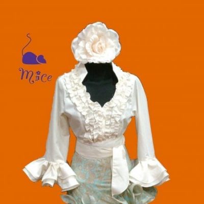 Camisa flamenca señora blanca.