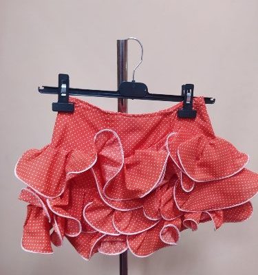 Falda flamenca niña corta Lolita - 6, Rojo/lunar alfiler