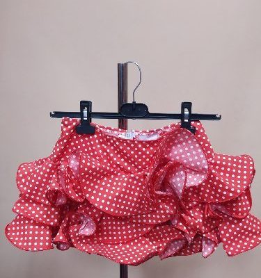 Falda flamenca niña corta Lolita - 12, Rojo/lunar 0,5
