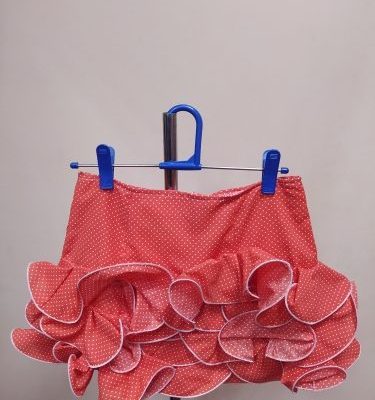 Falda flamenca niña corta Lolita - 12, Coral/lunar alfiler