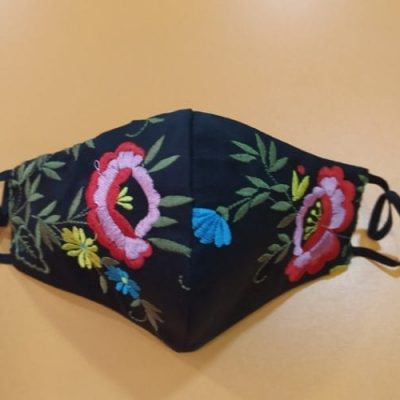 Mascarilla bordada mantón 2513 - negro